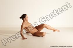 Nude Gymnastic poses Woman White Moving poses Athletic medium brown Dynamic poses Pinup